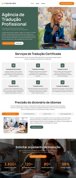 Demonstração De Modelo CSS Para Agência De Tradução De Dicionários