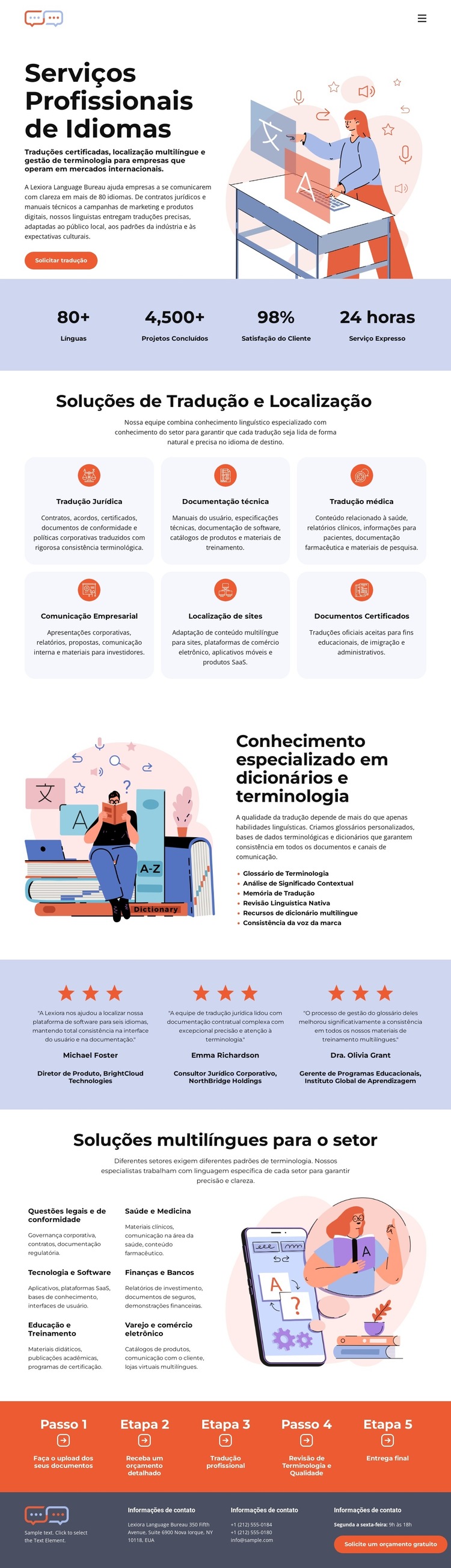 Escritório de Tradução de Dicionários Modelo de site