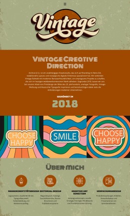 Vintage-Designerportfolio Flexbox-Vorlage