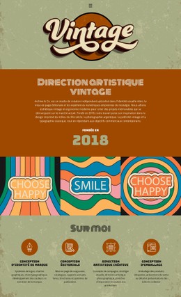 Portfolio De Créateur Vintage Modèle Flexbox