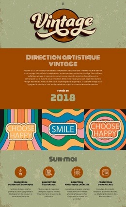 Portfolio De Créateur Vintage - Meilleur Modèle D'Une Page