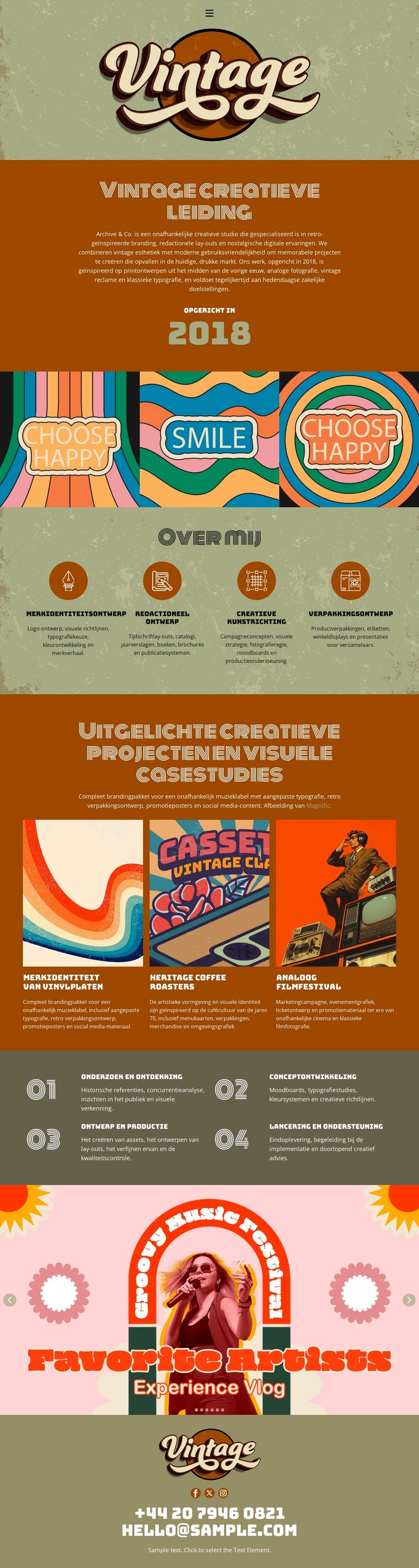 Vintage Designer Portfolio HTML-sjabloon
