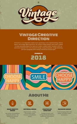 Vintage Designer Portfolio - Best One Page Template