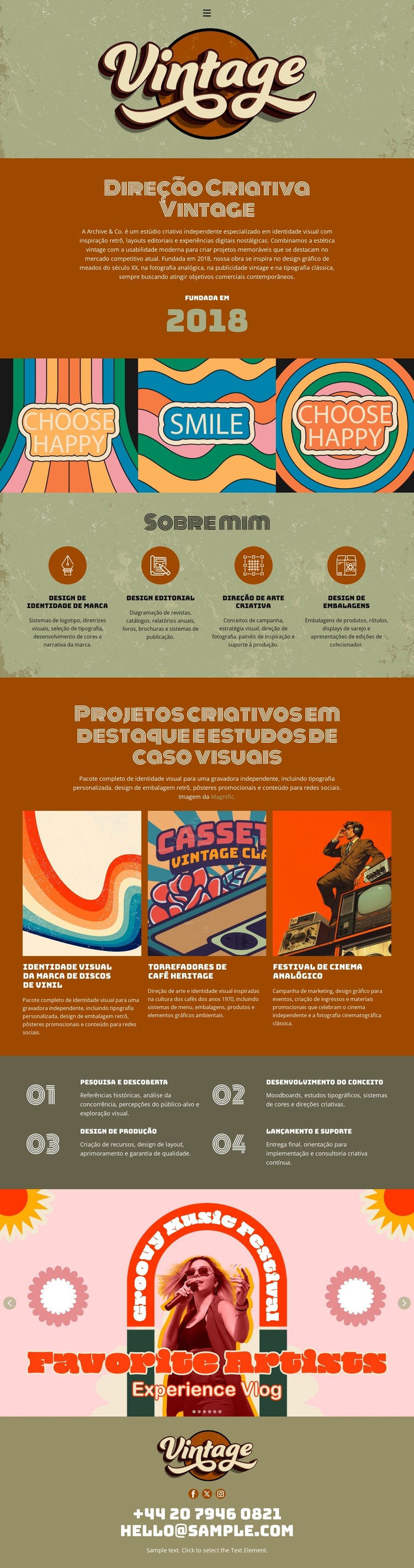 Portfólio de designer vintage Template CSS
