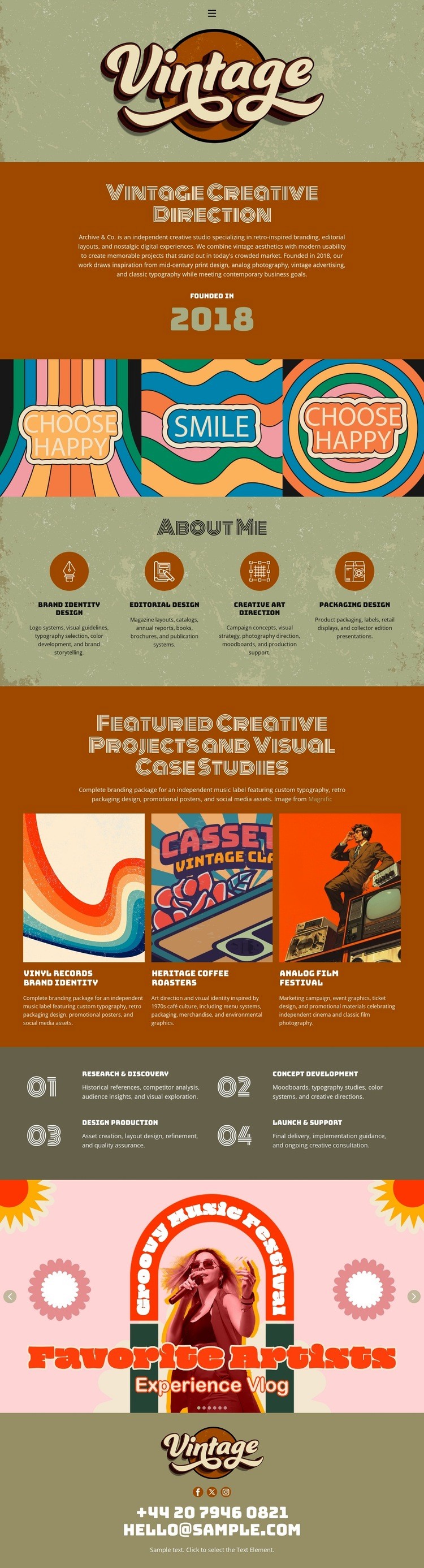 Vintage Designer Portfolio Web Page Design