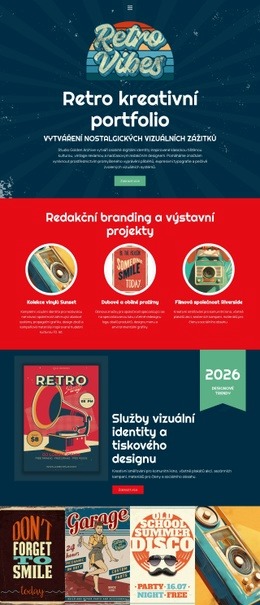 Bezplatná Šablona Návrhu Pro Vintage Kreativní Portfolio