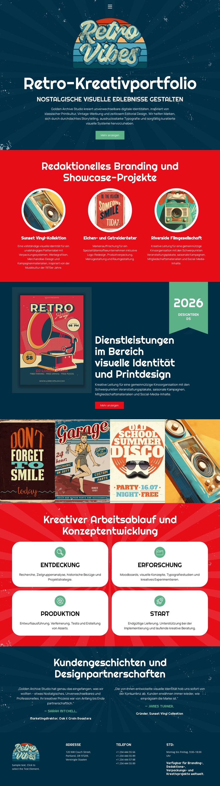 Vintage Creative Portfolio CSS-Vorlage