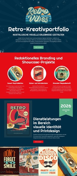 Vintage Creative Portfolio - Schöne Farbkollektionsvorlage