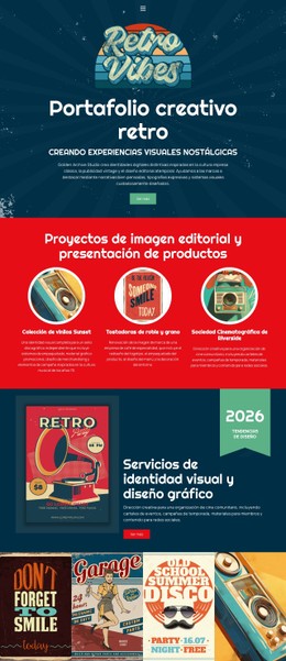 Portafolio Creativo Vintage Plantilla HTML Básica Con CSS
