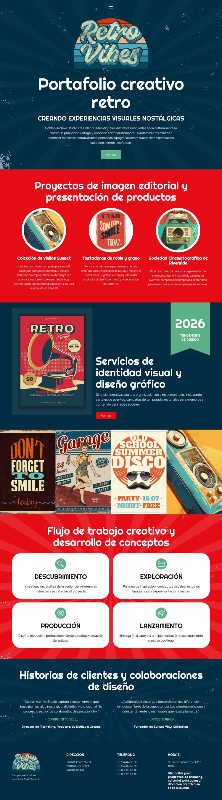 Portafolio creativo vintage Plantilla Joomla