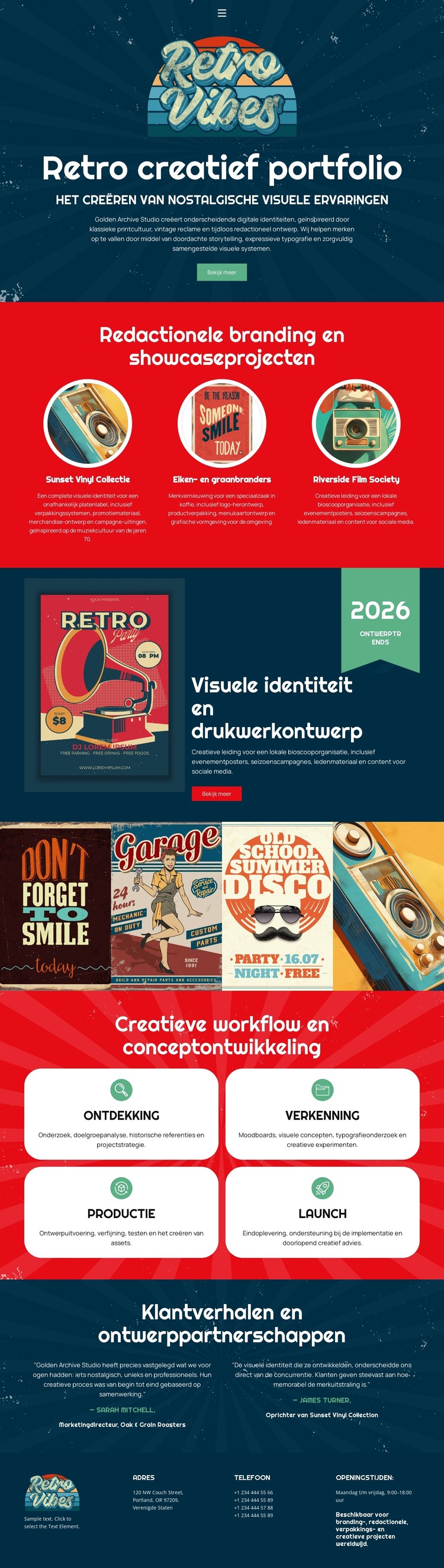 Vintage creatief portfolio HTML-sjabloon