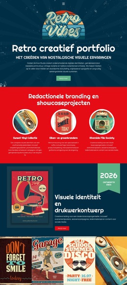Vintage Creatief Portfolio - Prachtige Kleurencollectiesjabloon