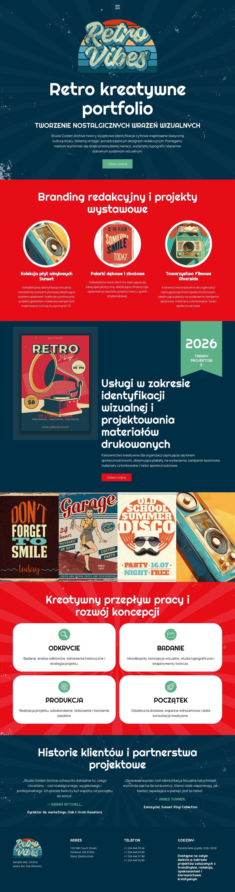 Archiwalne portfolio kreatywne Szablon CSS