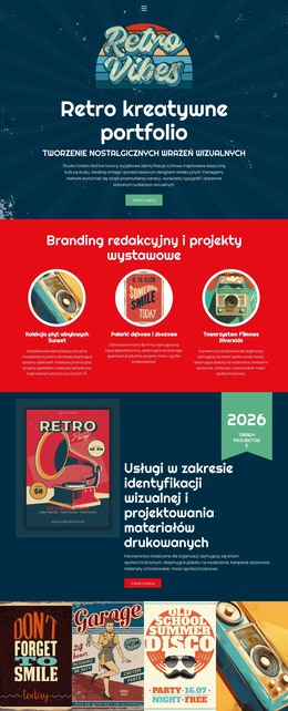 Responsywny HTML Dla Archiwalne Portfolio Kreatywne