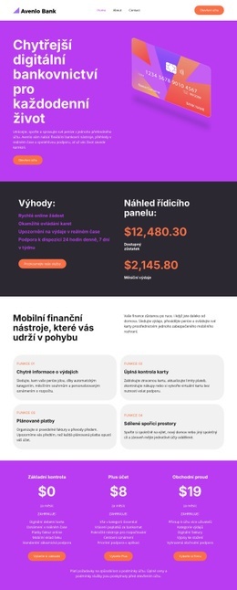 Moderní Digitální Banka – Kód Šablony HTML