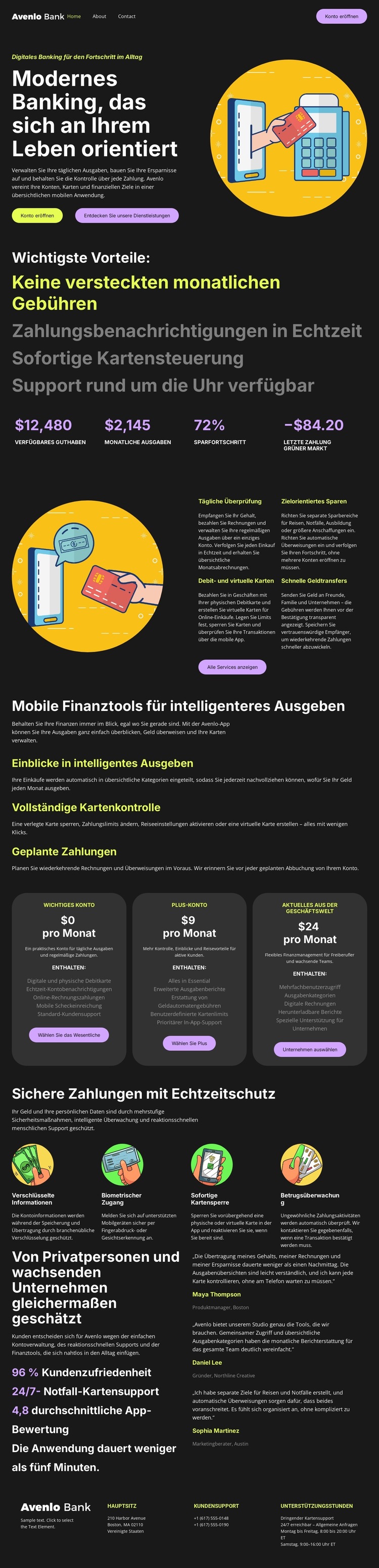 Privatfinanzbank Website-Vorlage