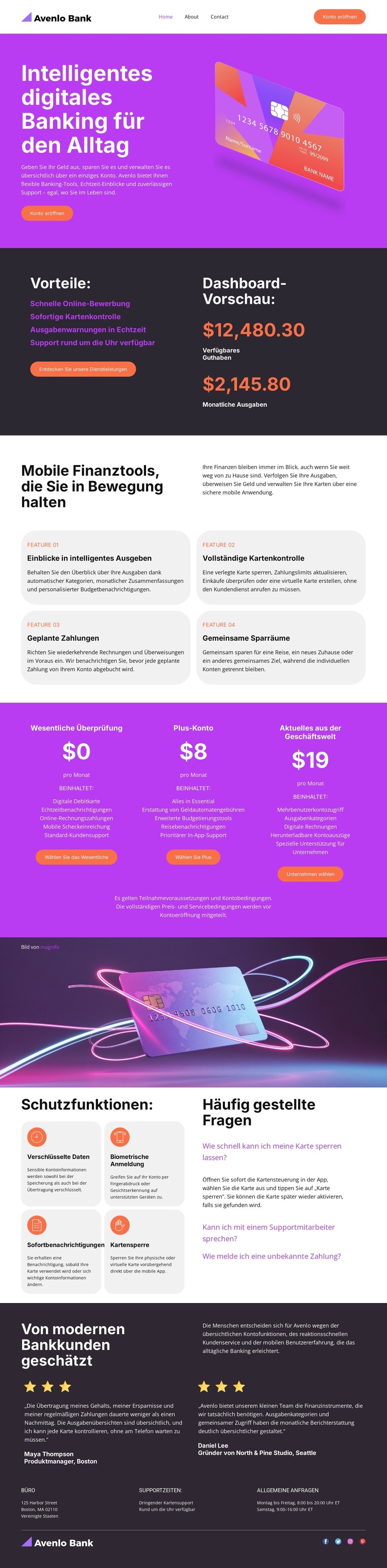 Moderne Digitalbank WordPress-Theme