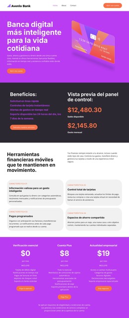 Banco Digital Moderno: Código De Plantilla HTML