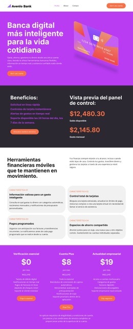 Banco Digital Moderno: Plantilla HTML5 Creativa Multipropósito