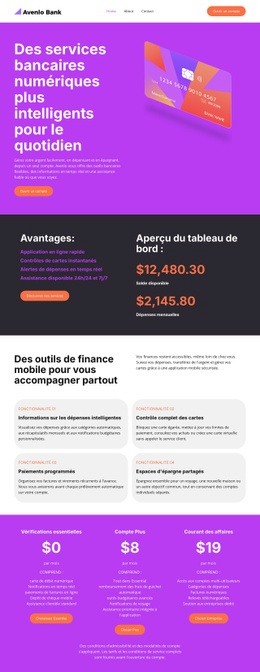 Banque Numérique Moderne - Maquette De Site Web Gratuite