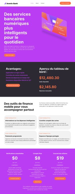 Modèle HTML5 Et CSS3 Pour Banque Numérique Moderne