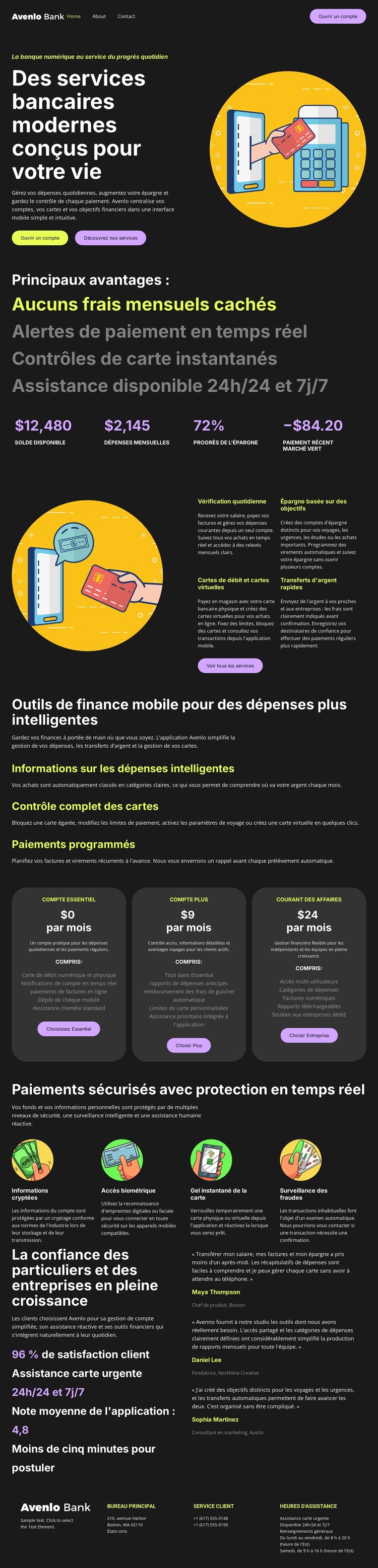 Banque de finances personnelles Modèle CSS