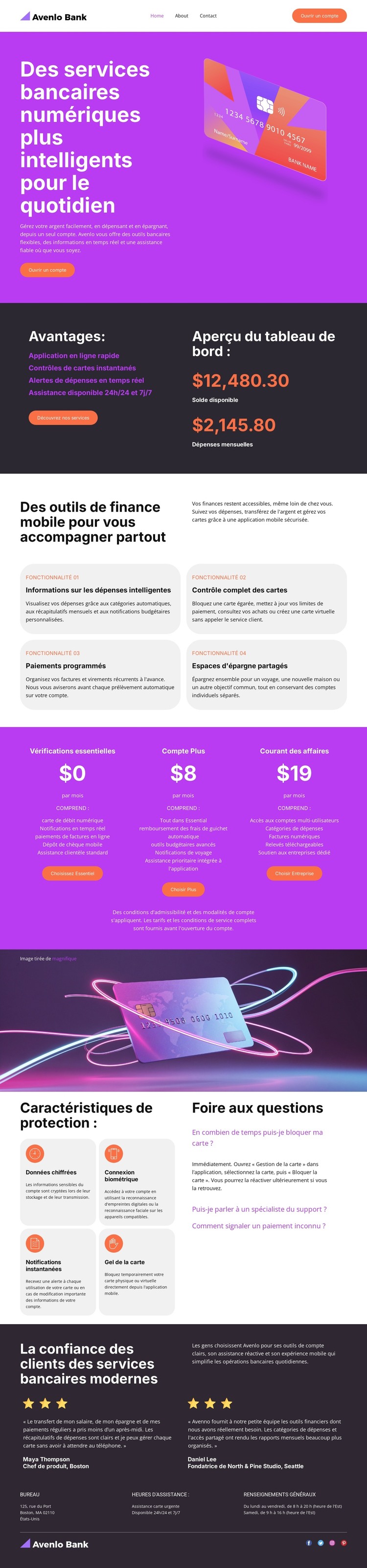 Banque numérique moderne Modèle HTML