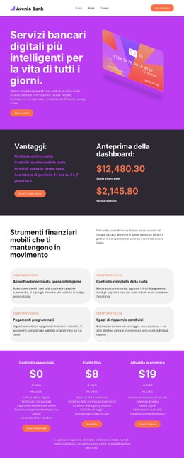 Banca Digitale Moderna Template HTML5 E CSS3