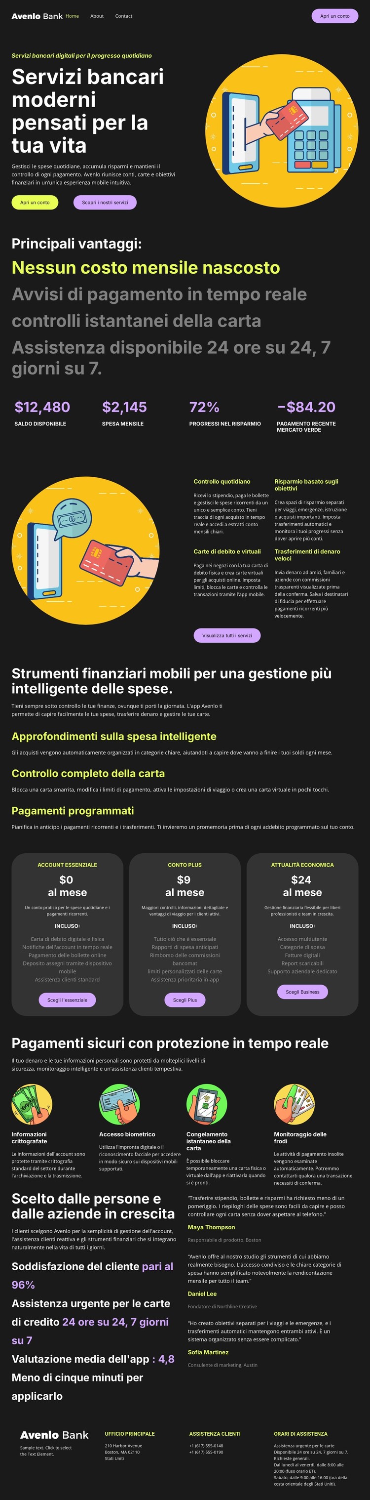 Banca per la finanza personale Modello CSS