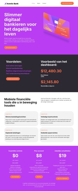 Moderne Digitale Bank HTML5 & CSS3-Sjabloon