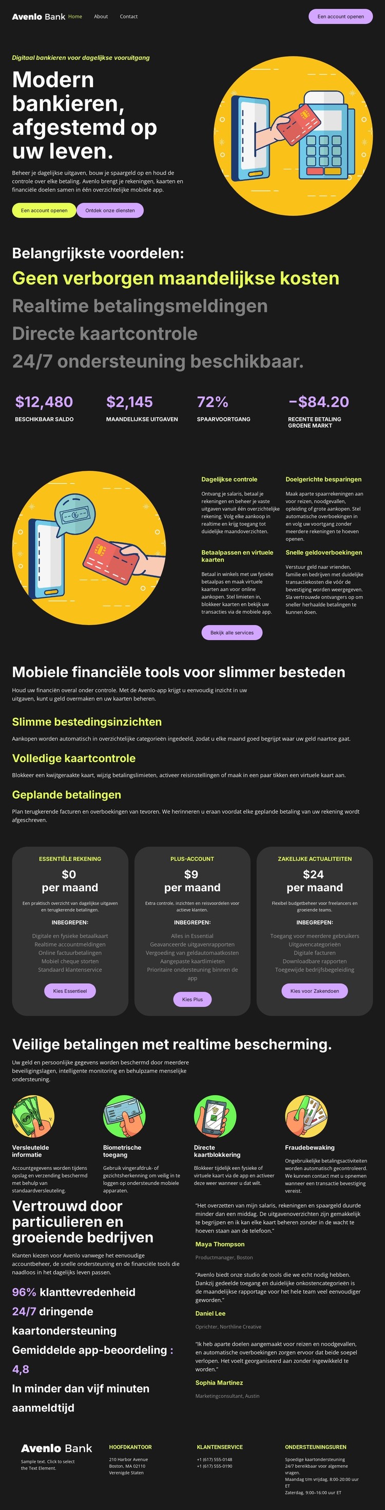 Persoonlijke financiële bank CSS-sjabloon