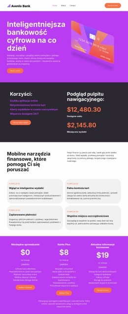 Nowoczesny Bank Cyfrowy - Strona Docelowa