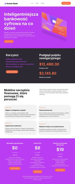 Nowoczesny Bank Cyfrowy Szablon HTML5 I CSS3