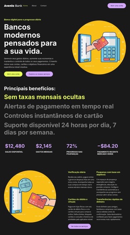 Banco De Finanças Pessoais Modelos De Página De Destino