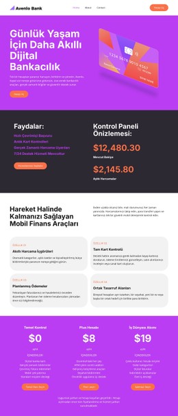 Modern Dijital Banka HTML5 Ve CSS3 Şablonu