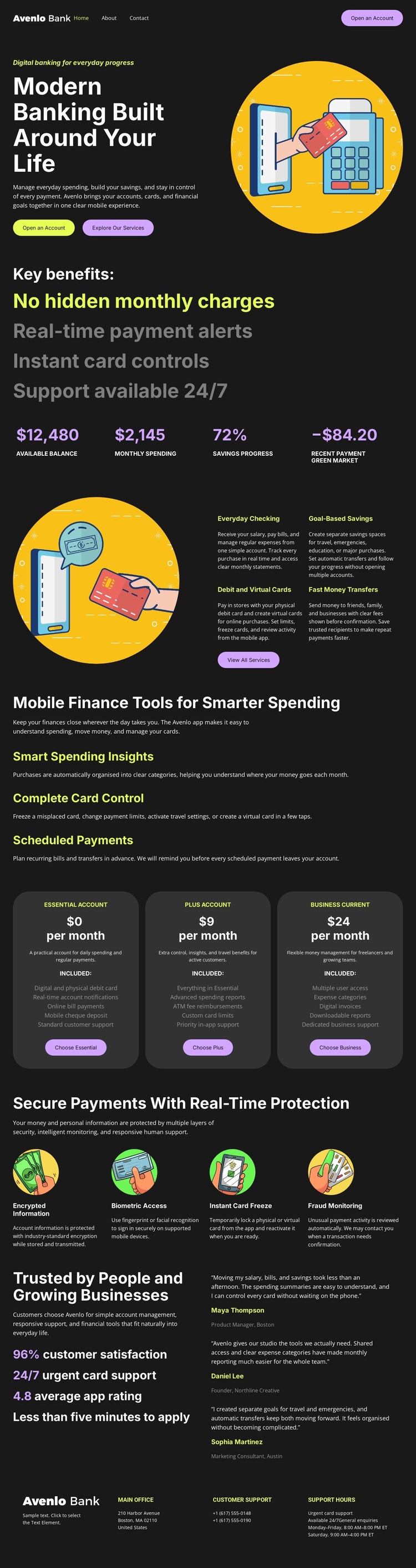 Personal Finance Bank Landing Page