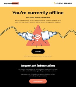 No Connection Page CSS Grid Template
