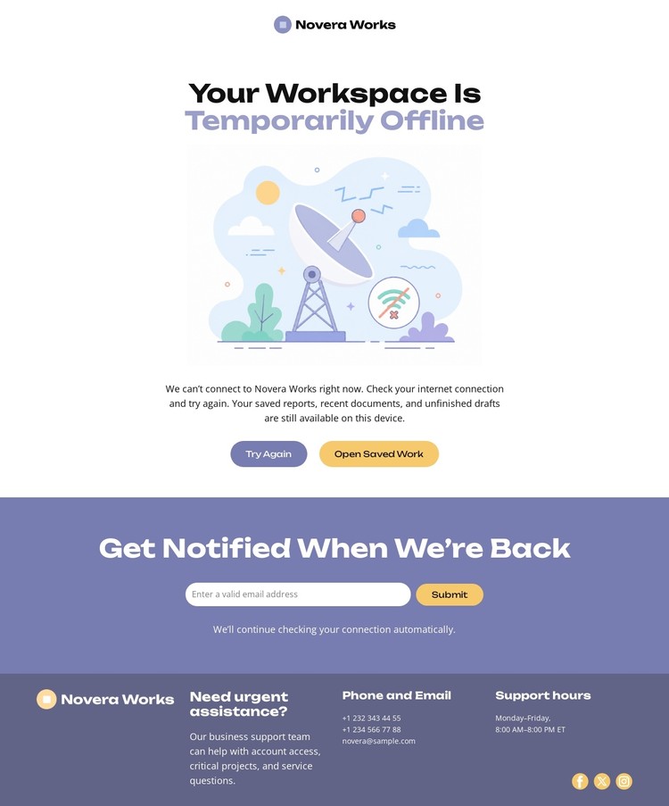 Offline Page Website CSS Template