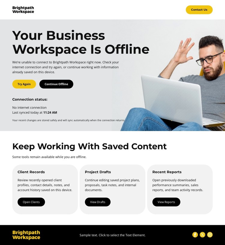 Business Offline Page CSS Template