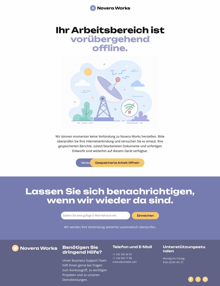 Offline-Seiten-Website Joomla Vorlage
