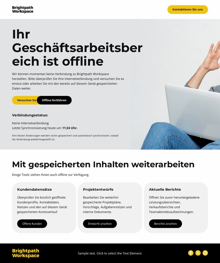Offline-Geschäftsseite Joomla Vorlage