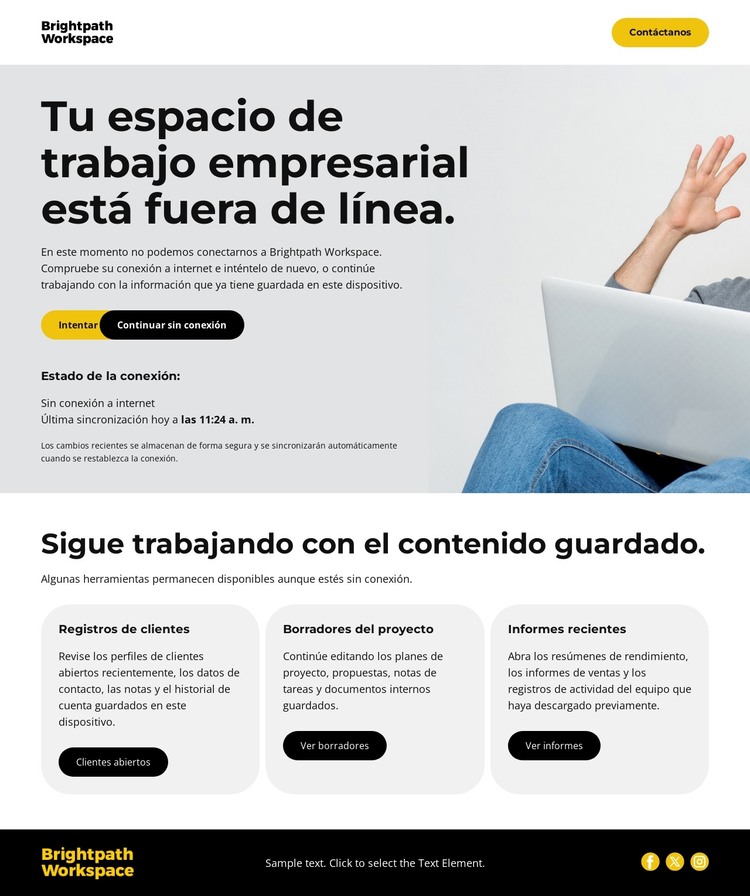 Página de negocios fuera de línea Plantilla HTML