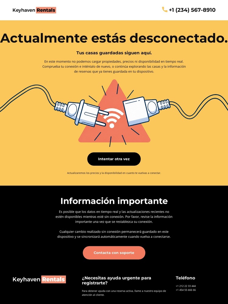 Página sin conexión Plantilla de sitio web