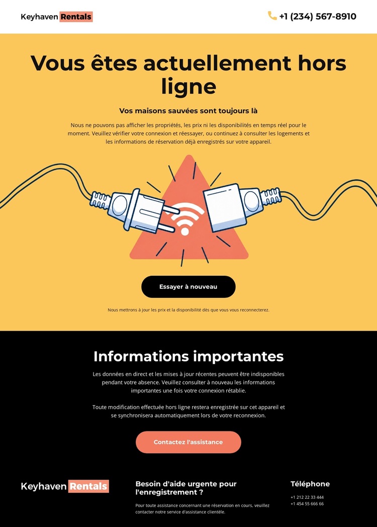 Page sans connexion Modèle de site Web