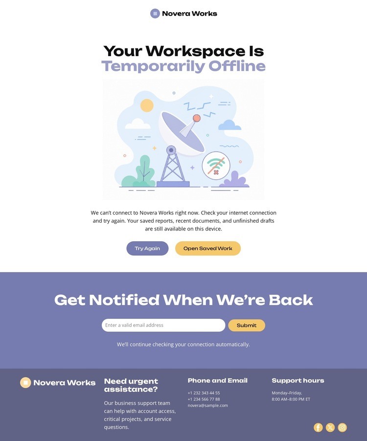 Offline Page Website Html Code Example