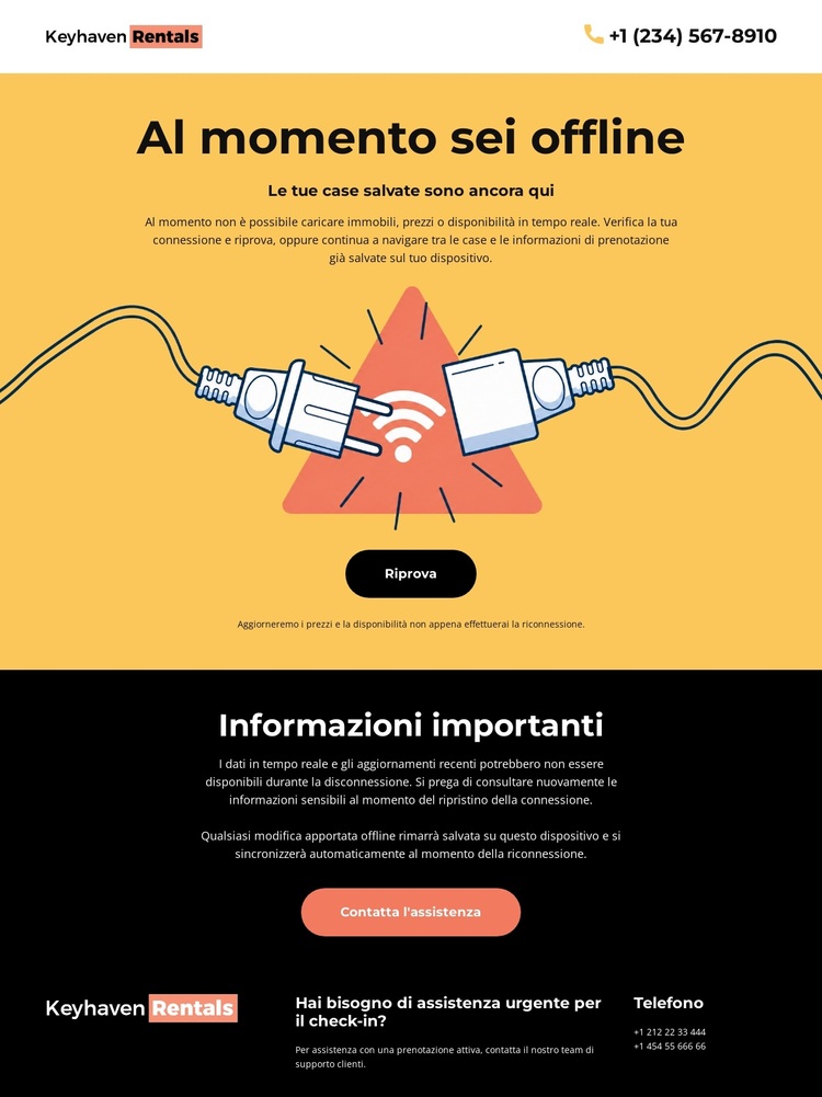 Nessuna connessione alla pagina Tema WordPress