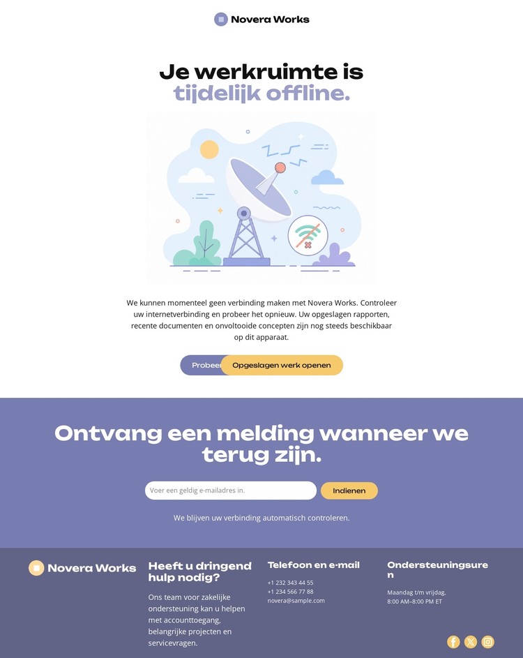 Offline pagina website CSS-sjabloon