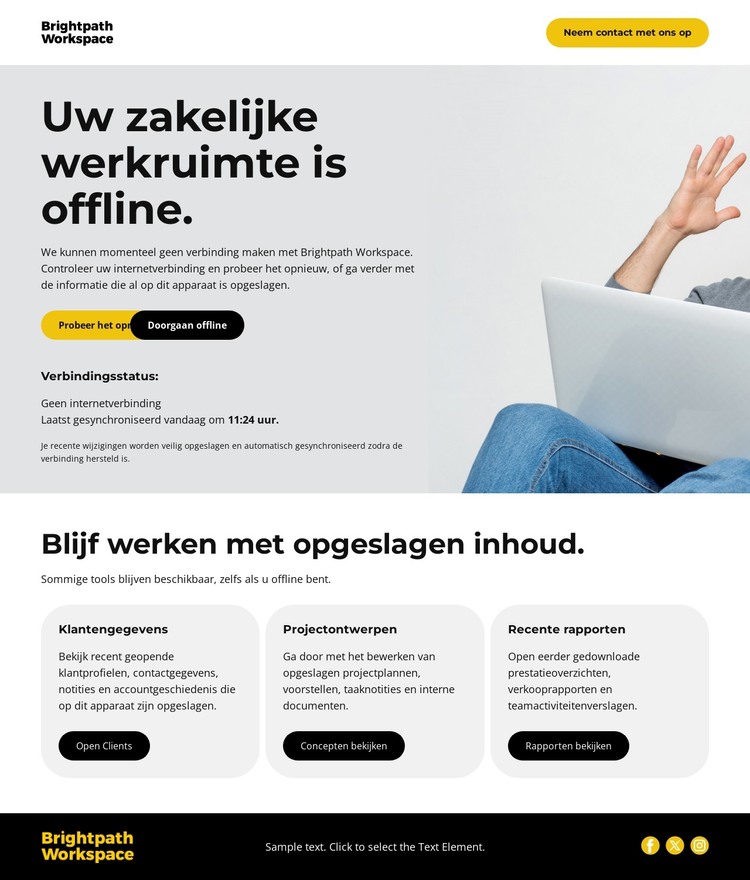 Zakelijke offline pagina HTML-sjabloon