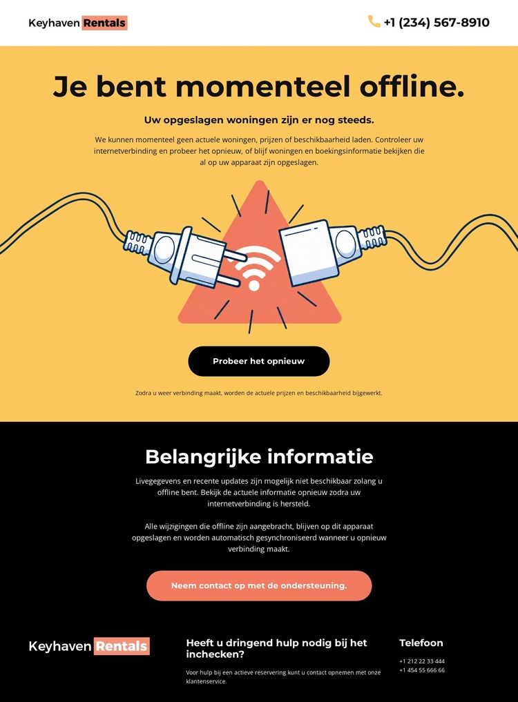 Geen verbindingspagina WordPress-thema