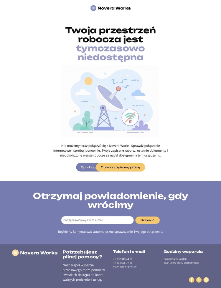 Strona internetowa offline Szablon HTML